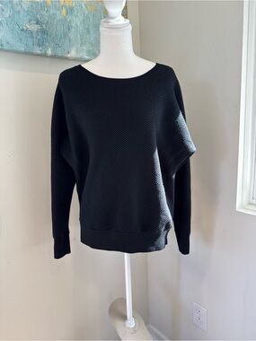 Athleta Black Textured Crewneck Sweater Size Small